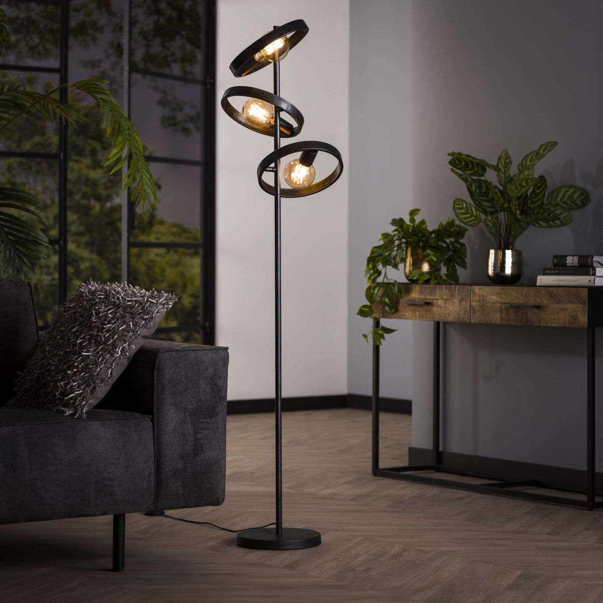 Põrandalamp Hover 3-tule kaasaegne disain – Charcoal
