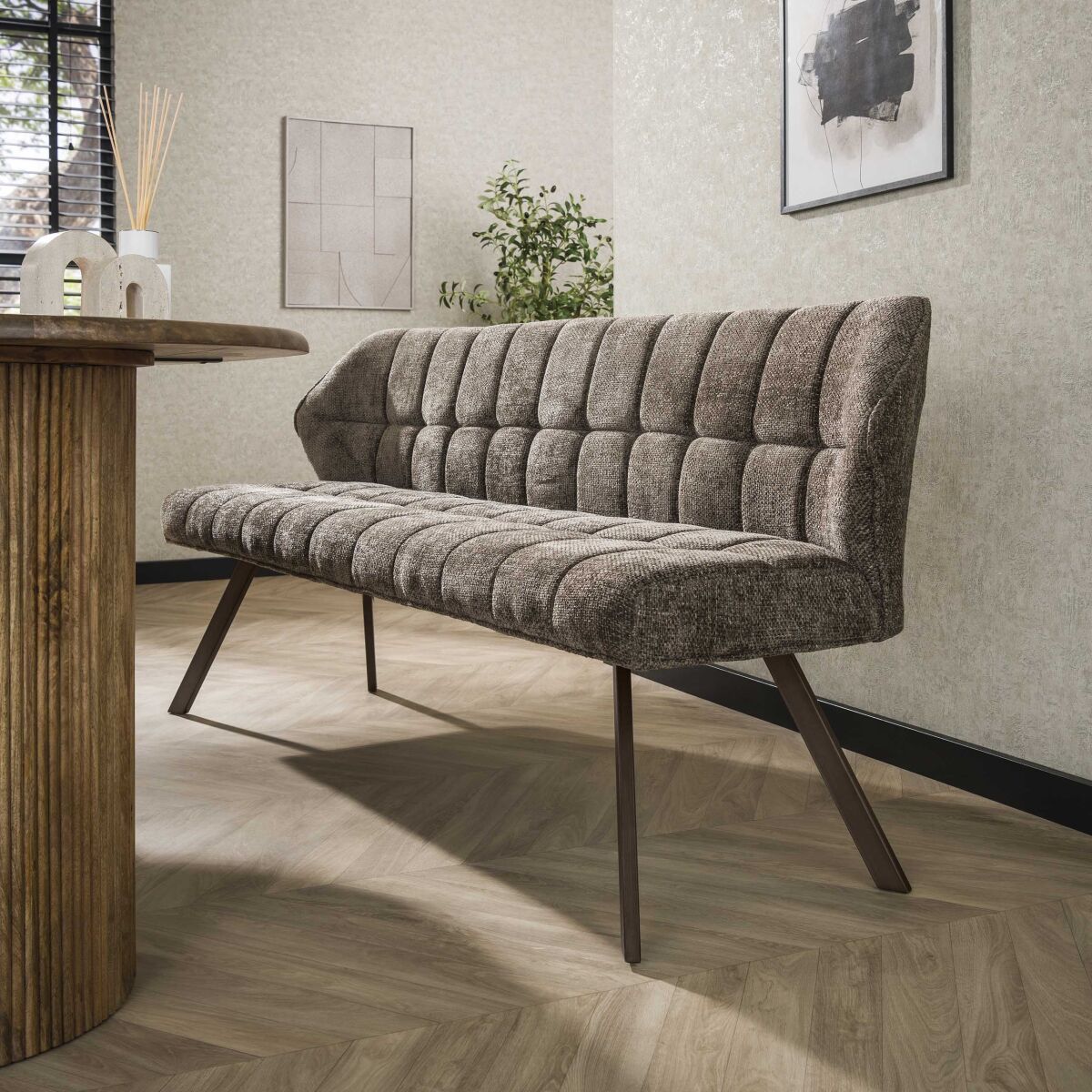 Söögitoa pink Raster kaasaegne disain – Hoven taupe-brown