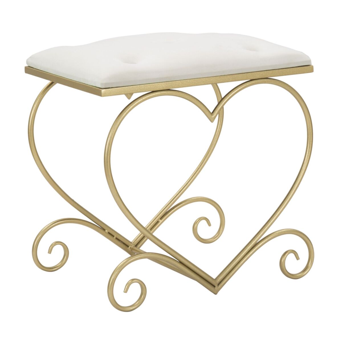 STOOL HEART CREMA CM 50X37,5X51,5