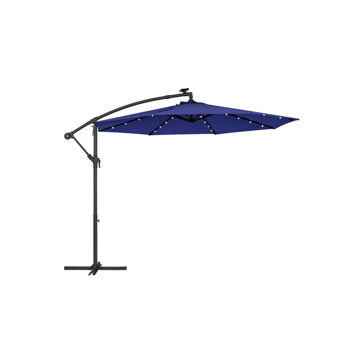 Solar LED-Lit Umbrella with Stand