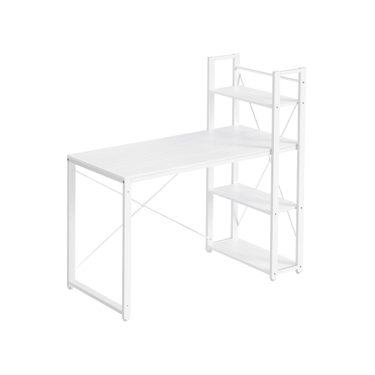 Maple White Writing Desk with Shelving, 120 cm Wide