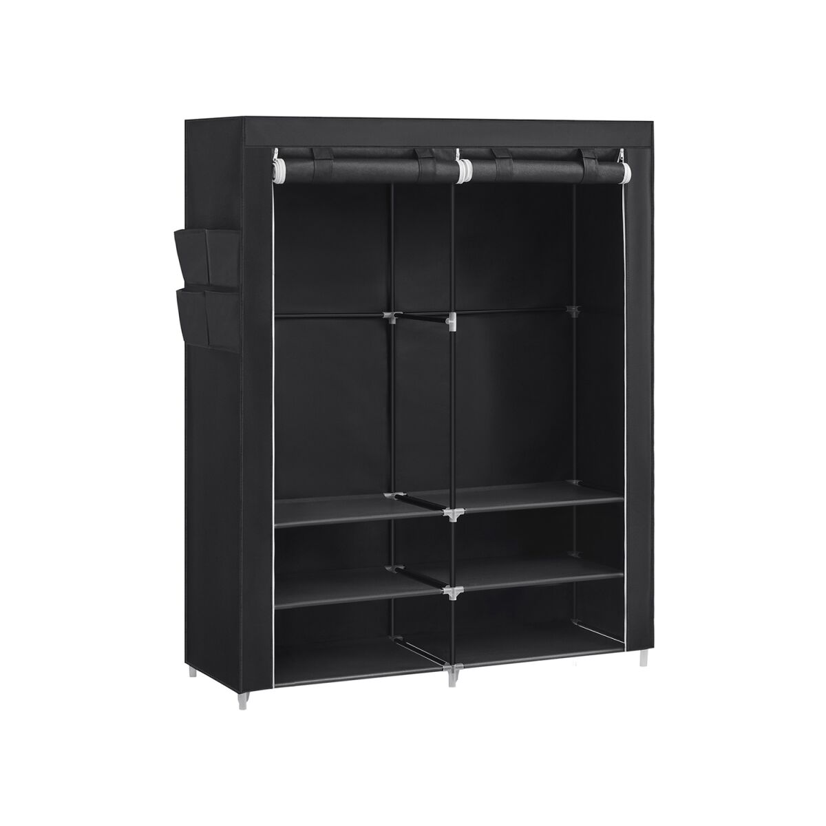 Wardrobe with Shelves – Spacious Black Storage Cabinet