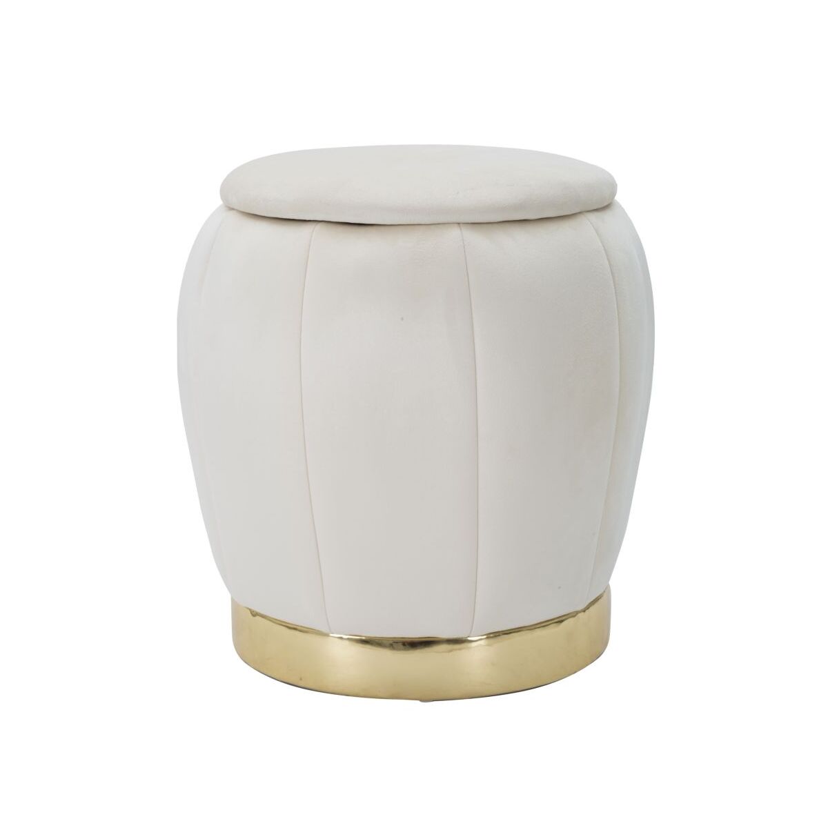 STOOL/STORAGE PARIS CREMA/GOLD CM Ø 43X43