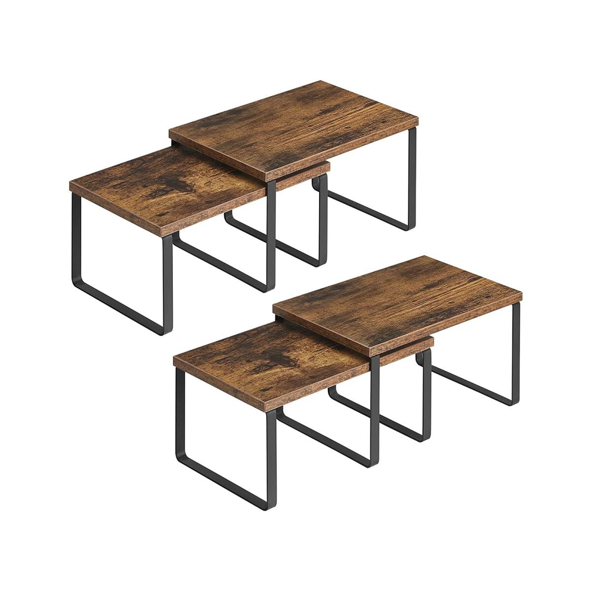 Spice Rack 4-Piece Set in Vintage Brown-Black