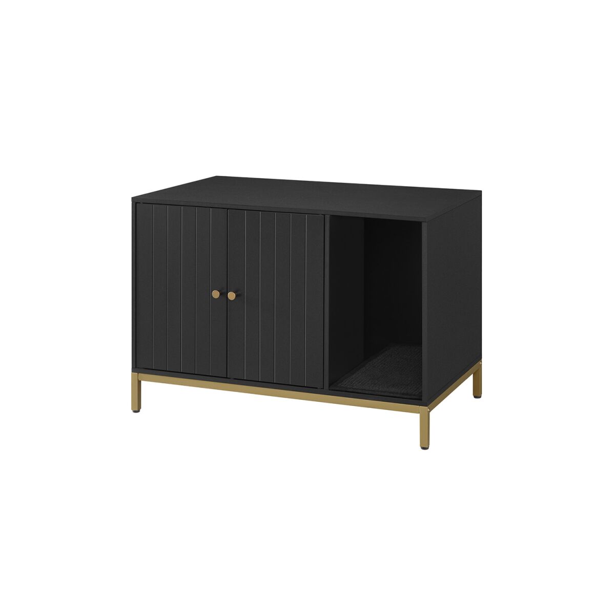 Litter Box Cabinet with Scratching Mat and Gold-Colored Legs