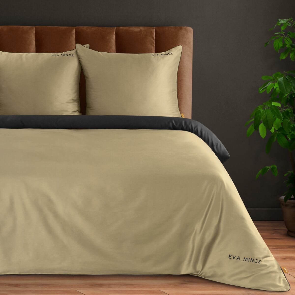 Voodikomplekt H – kuninganna suurus 160 x 200 cm, elegantne beež